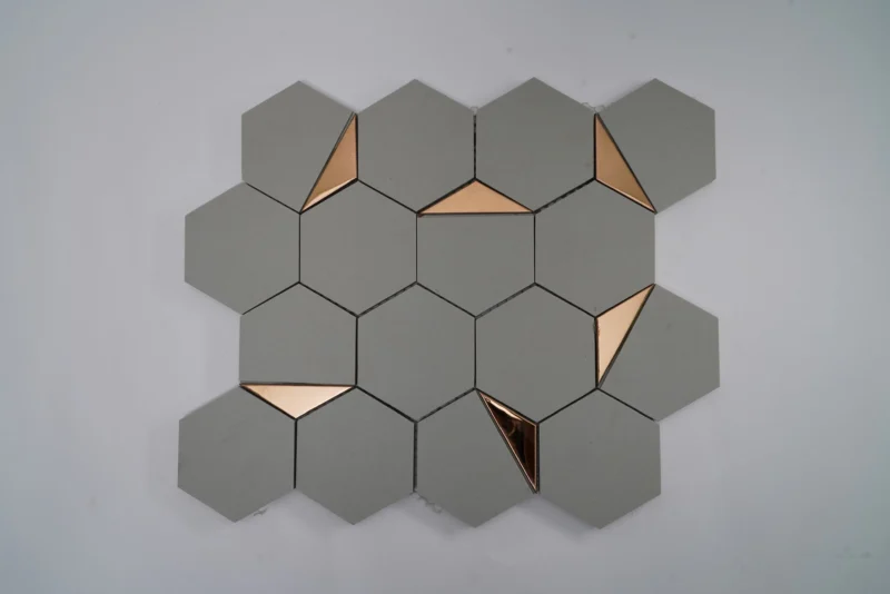 Vitrified Mosaic Tiles ARGILA HALF GOLD (260x300mm, Mosaic)