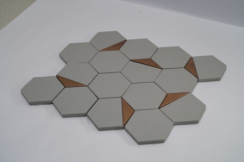 Vitrified Mosaic Tiles ARGILA HALF GOLD (260x300mm, Mosaic)