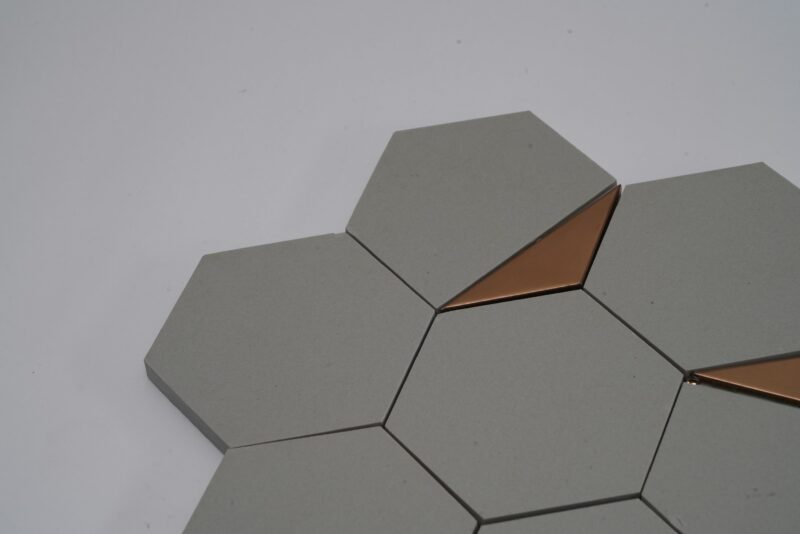 Vitrified Mosaic Tiles ARGILA HALF GOLD (260x300mm, Mosaic)
